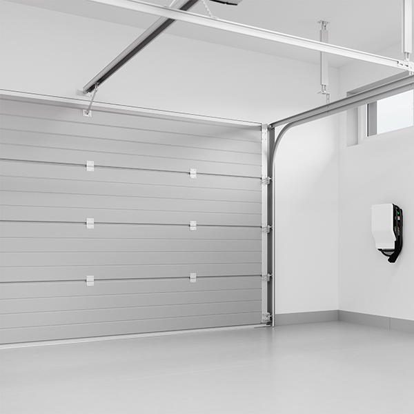 Modern Garage Interior With Electric Vehicle Charger